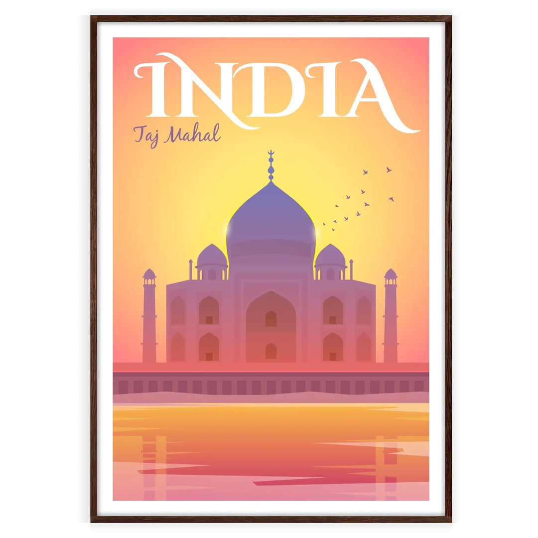 Affiche de voyage imprimée en Inde