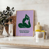 space Inhale Future yoga poster green blue hues gift wall art collection print tranquility mindfulness sizes A4 cm A0