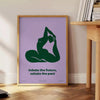 space Inhale Future yoga poster green blue hues gift wall art collection print tranquility mindfulness sizes A4 cm A0