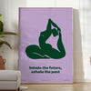 space Inhale Future yoga poster green blue hues gift wall art collection print tranquility mindfulness sizes A4 cm A0