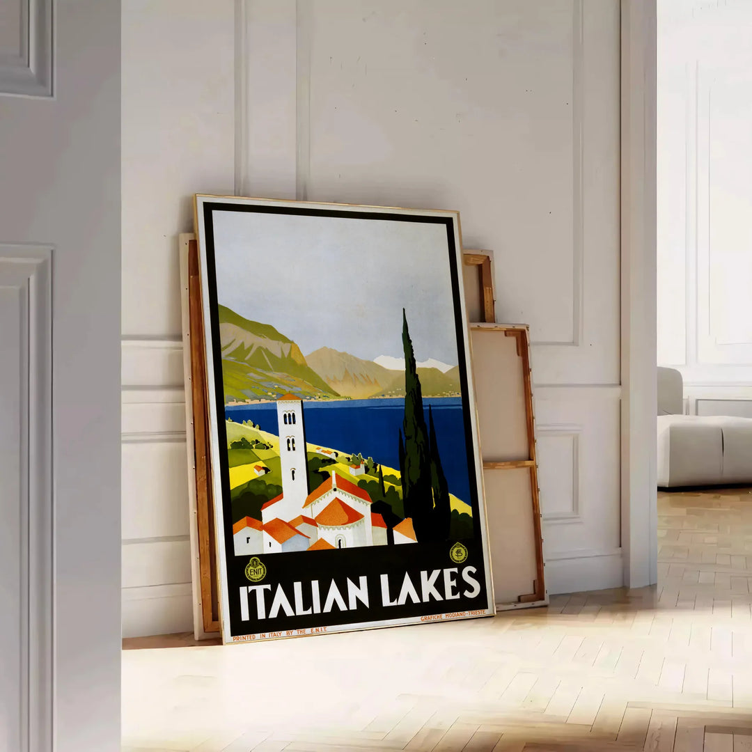 Italian Lakes Travel Poster Poster Travel Poster High Quality Frame Premium Print Home Decor Color