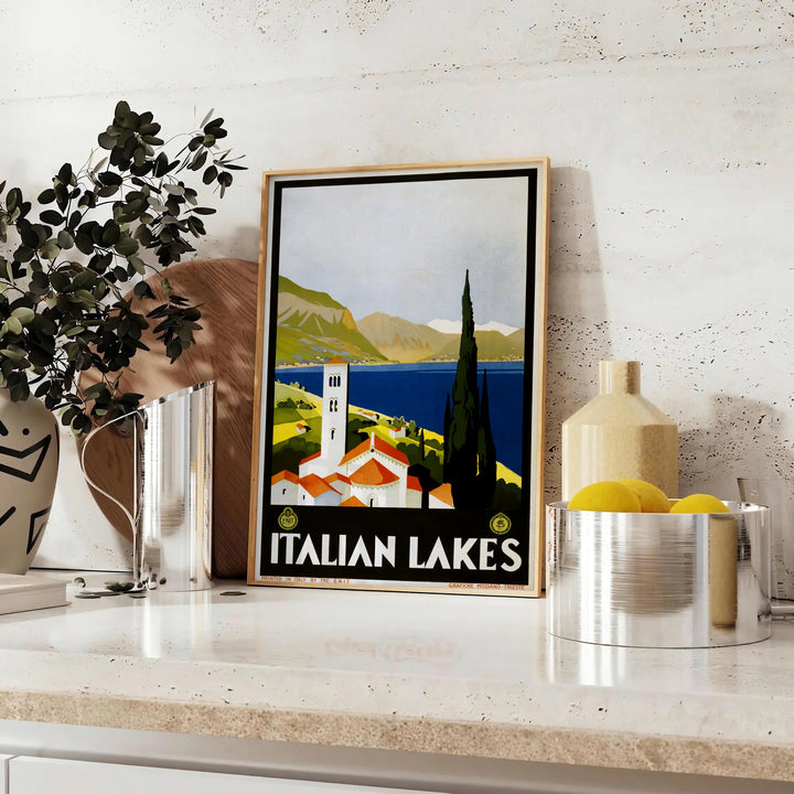 Italian Lakes Travel Poster Poster Travel Poster High Quality Frame Premium Print Home Decor Color