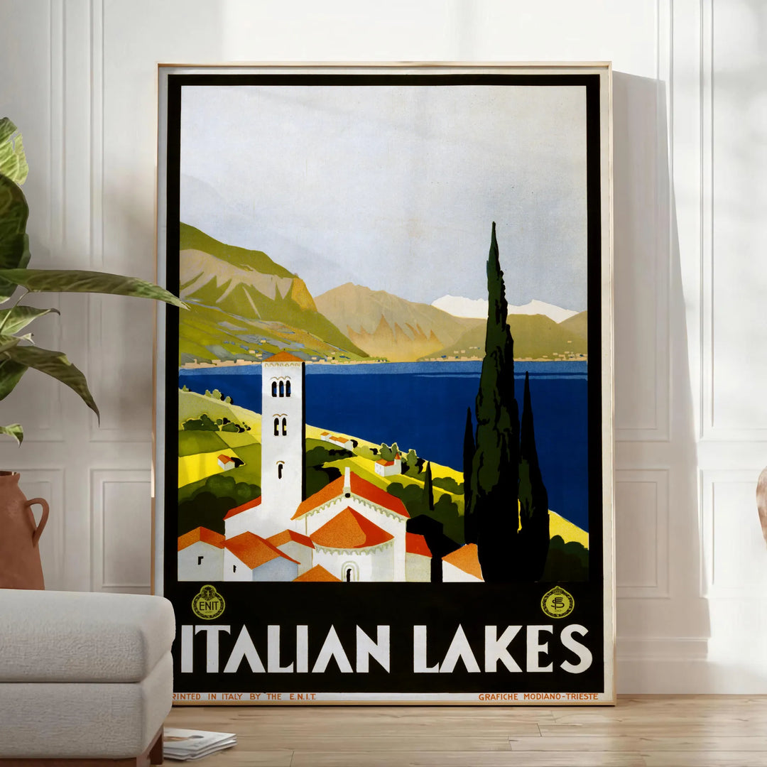 Italian Lakes Travel Poster Poster Travel Poster High Quality Frame Premium Print Home Decor Color