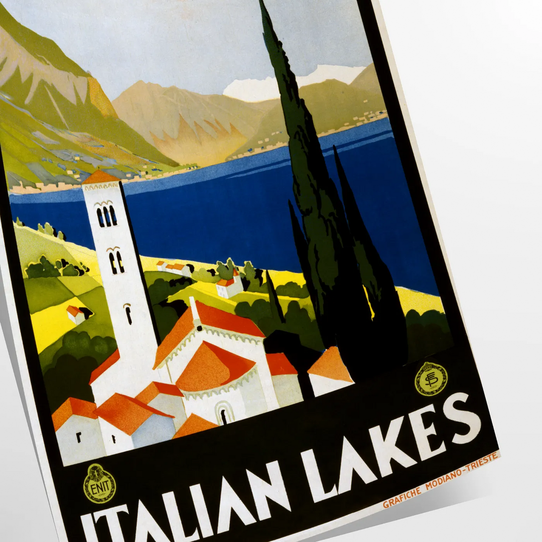 Italian Lakes Travel Poster Poster Travel Poster High Quality Frame Premium Print Home Decor Color