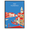 charm Italy Vintage Florence Travel Poster lush greens blues captivating wall art transports heart Tuscany gift space A4 cm A0