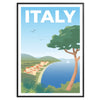 Italian charm stylish Italy travel poster gray blue hues captivating artwork perfect wall art home office thoughtful gift lovers convenience