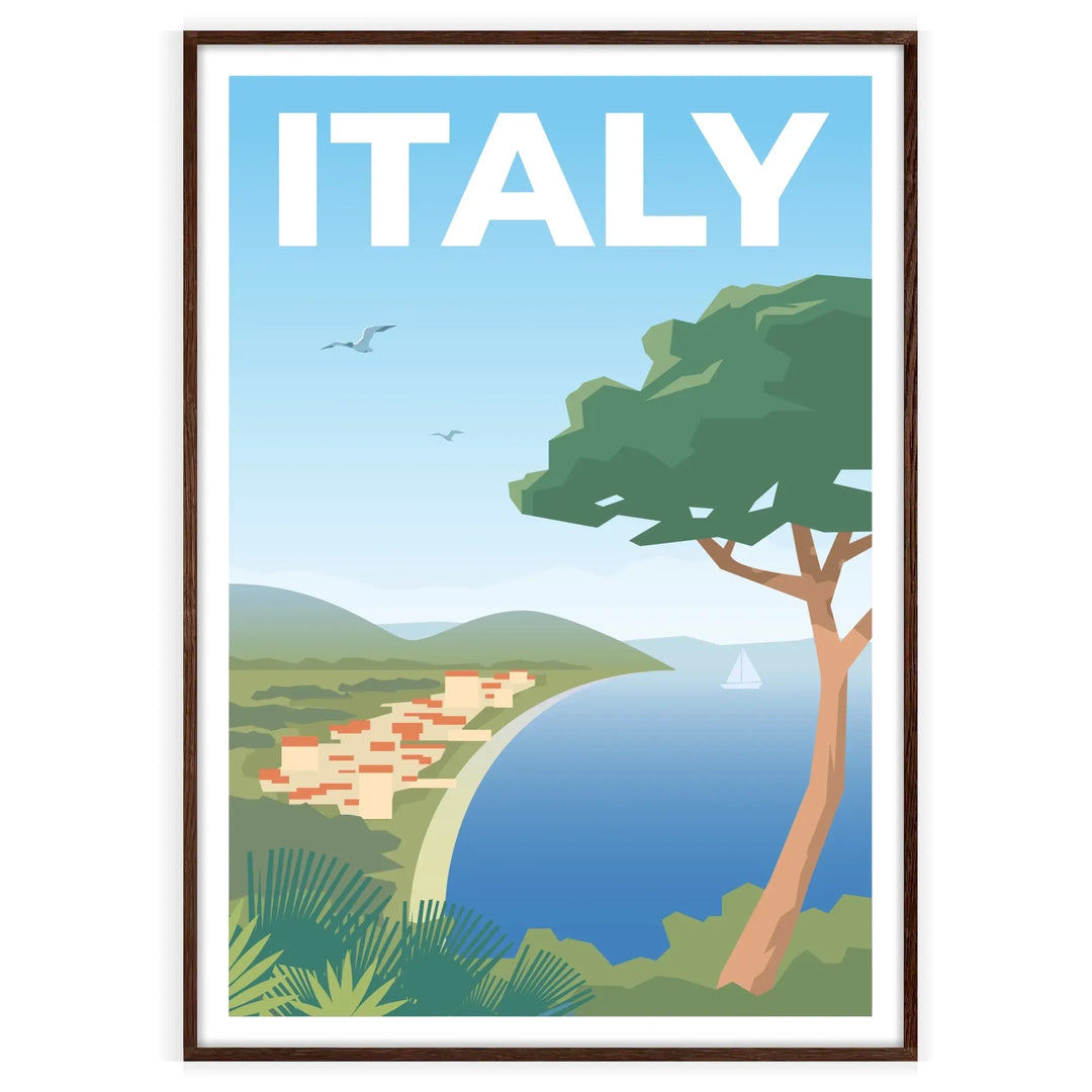 Affiche de voyage imprimée en Italie