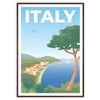 Italian charm stylish Italy travel poster gray blue hues captivating artwork perfect wall art home office thoughtful gift lovers convenience