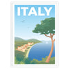 Italian charm stylish Italy travel poster gray blue hues captivating artwork perfect wall art home office thoughtful gift lovers convenience