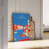 charm Italy Vintage Florence Travel Poster lush greens blues captivating wall art transports heart Tuscany gift space A4 cm A0