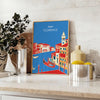 charm Italy Vintage Florence Travel Poster lush greens blues captivating wall art transports heart Tuscany gift space A4 cm A0