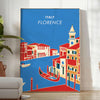 charm Italy Vintage Florence Travel Poster lush greens blues captivating wall art transports heart Tuscany gift space A4 cm A0
