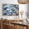 space Japan vintage art poster serene blue gray tones exquisite wall print ideal gift timeless elegance room preferred dimensions A4 cm A0 decor today