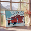 space charming Japan Vintage Poster blue red hues wall art unique gift artwork essence timeless elegance various sizes decor A4 cm A0