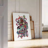 charm Japan vintage poster elegant gray white hues wall art thoughtful gift print essence timeless beauty sizes A4 cm A0