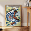 affiche style vintage japonais teintes marron vert une touche élégante intemporelle un cadeau unique espace encadrement option préférée