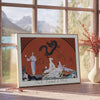 charm Japanese vintage poster elegant black green hues wall art unique gift artwork touch timeless elegance space unframed options