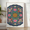 touch elegance space stunning Japanese vintage poster green blue hues wall art unique gift print timeless charm design sizes A4 cm A0