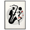 space vibrant jazz music dance poster orange white wall art eye artwork ideal gift lovers multiple sizes A4 cm extra - large A0