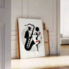 space vibrant jazz music dance poster orange white wall art eye artwork ideal gift lovers multiple sizes A4 cm extra - large A0