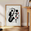 space vibrant jazz music dance poster orange white wall art eye artwork ideal gift lovers multiple sizes A4 cm extra - large A0
