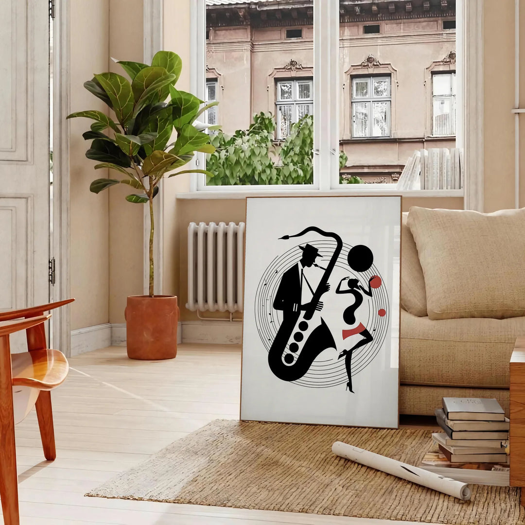 Jazz Music Dance Print Travel Poster High Quality Frame Premium Print Home Decor Color