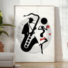 space vibrant jazz music dance poster orange white wall art eye artwork ideal gift lovers multiple sizes A4 cm extra - large A0