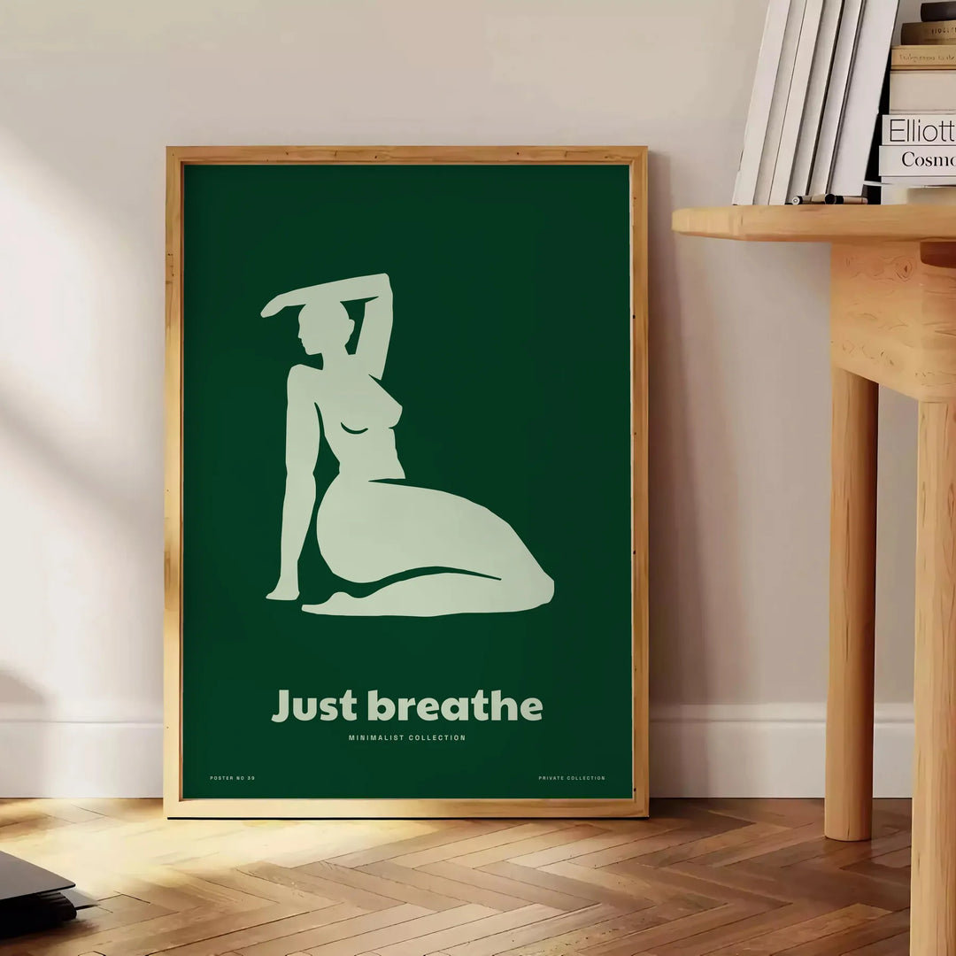 Just Breathe Yoga Poster Travel Poster High Quality Frame Premium Print Home Decor Color