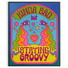 space Kinda Sad Staying Groovy poster blue purple hues wall art unique gift print blend melancholy rhythm various sizes A4 cm A0