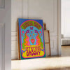 space Kinda Sad Staying Groovy poster blue purple hues wall art unique gift print blend melancholy rhythm various sizes A4 cm A0