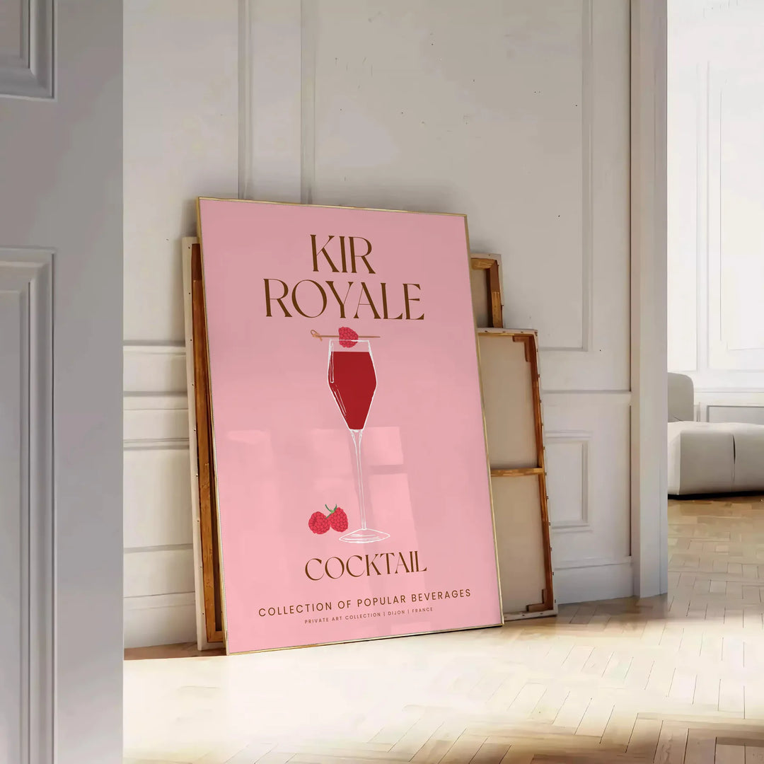 Kir Royale Cocktail Art Travel Poster High Quality Frame Premium Print Home Decor Color