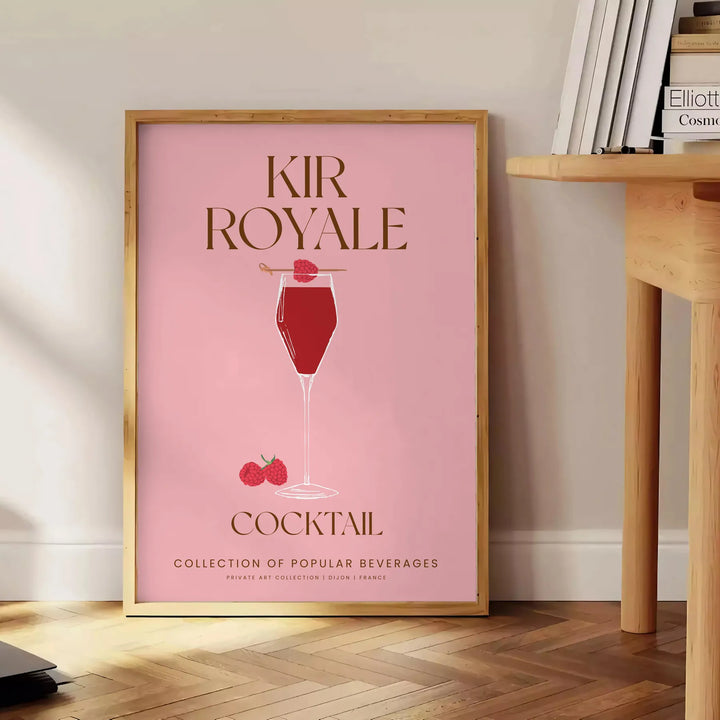 Kir Royale Cocktail Art Travel Poster High Quality Frame Premium Print Home Decor Color