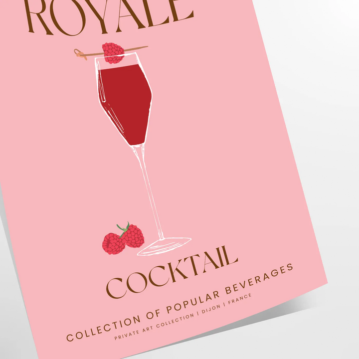 Kir Royale Cocktail Art Travel Poster High Quality Frame Premium Print Home Decor Color