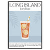 decor stunning Long Island Cocktail poster vibrant orange accents sleek black background eye artwork perfect gift wall art unframed options ideal print space