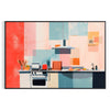 kitchen space vibrant 61 poster lively orange soothing blue tones captivating wall art perfect gift splash style creativity unframed options décor preferences