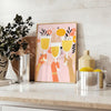 kitchen decor striking black orange poster modern flair artistic charm wall art statement piece unique gift artwork warmth style culinary space A4 cm A0 sizes