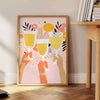 kitchen decor striking black orange poster modern flair artistic charm wall art statement piece unique gift artwork warmth style culinary space A4 cm A0 sizes