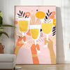 kitchen decor striking black orange poster modern flair artistic charm wall art statement piece unique gift artwork warmth style culinary space A4 cm A0 sizes