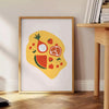culinary space Kitchen 101 poster vibrant green orange hues eye wall art perfect gift cooking enthusiasts exclusive print sizes such A4 cm A0