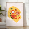 culinary space Kitchen 101 poster vibrant green orange hues eye wall art perfect gift cooking enthusiasts exclusive print sizes such A4 cm A0