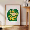 kitchen decor stylish 102 poster vibrant green crisp white hues modern wall art unique gift space eye print available A4 cm extra - large A0 sizes