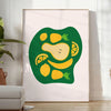 kitchen decor stylish 102 poster vibrant green crisp white hues modern wall art unique gift space eye print available A4 cm extra - large A0 sizes