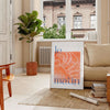 space vibrant Kitchen 47 poster striking blend orange blue hues captivating piece wall art ideal gift culinary enthusiasts sizes A4 cm A0 decor today