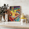 space vibrant Kitchen 51 poster bold hues orange blue wall art ideal gift culinary enthusiasts array dimensions A4 cm A0 decor today