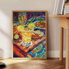 space vibrant Kitchen 51 poster bold hues orange blue wall art ideal gift culinary enthusiasts array dimensions A4 cm A0 decor today