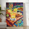 space vibrant Kitchen 51 poster bold hues orange blue wall art ideal gift culinary enthusiasts array dimensions A4 cm A0 decor today