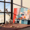 kitchen space vibrant 61 poster lively orange soothing blue tones captivating wall art perfect gift splash style creativity unframed options décor preferences