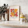 space vibrant Kitchen 69 poster green orange hues wall art unique gift eye artwork zest dining area various sizes A4 cm A0