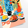 kitchen vibrant 7 poster stunning blend orange blue captivating wall art perfect gift pop color style space standalone print decor