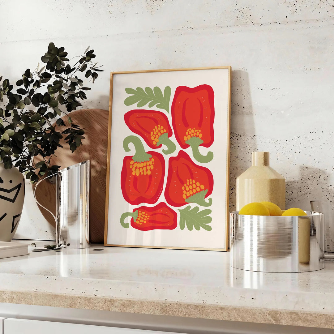 kitchen 84 poster vibrant blend green red hues eye wall art perfect gift culinary enthusiast framed print unframed artwork ideal addition home decor